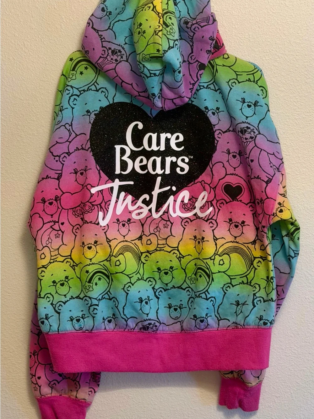 Justice Care Bears Rainbow Gradient Zip Hoodie - Girls M/10